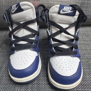 Jordan 1Retro High OG Baby/ Toddler Shoes- Midnight Navy/ White/ Sail/ Black